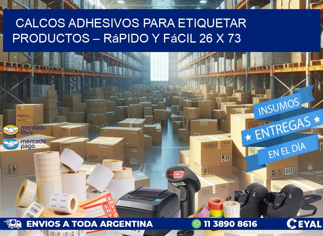 Calcos Adhesivos para Etiquetar Productos – Rápido y Fácil 26 x 73