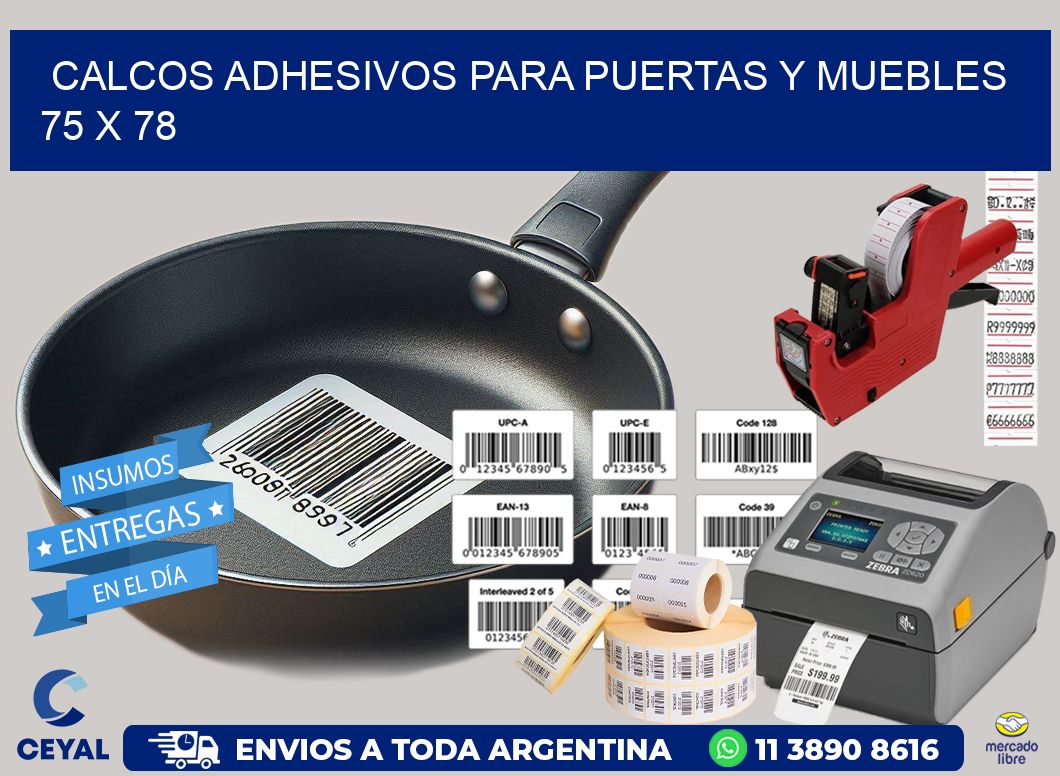 Calcos Adhesivos para Puertas y Muebles  75 x 78