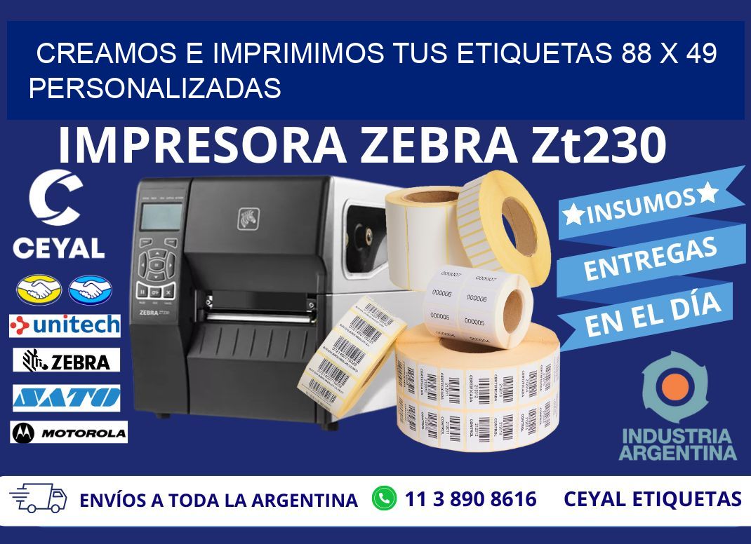 Creamos e Imprimimos tus Etiquetas 88 x 49 Personalizadas
