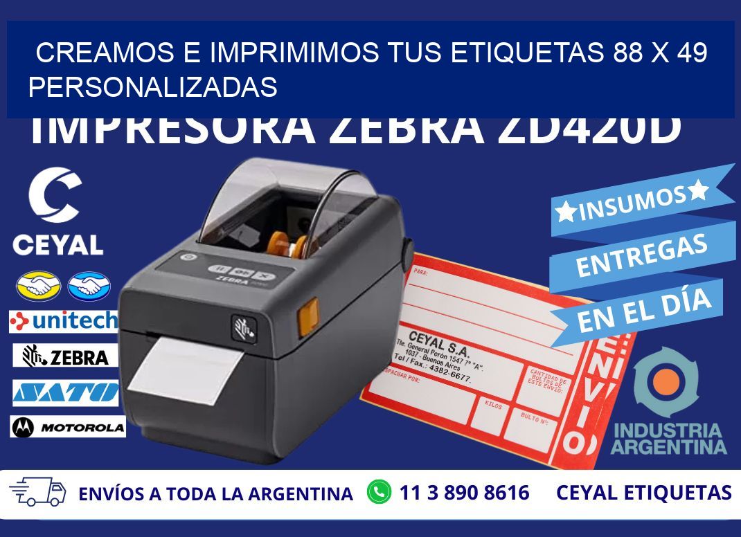 Creamos e Imprimimos tus Etiquetas 88 x 49 Personalizadas