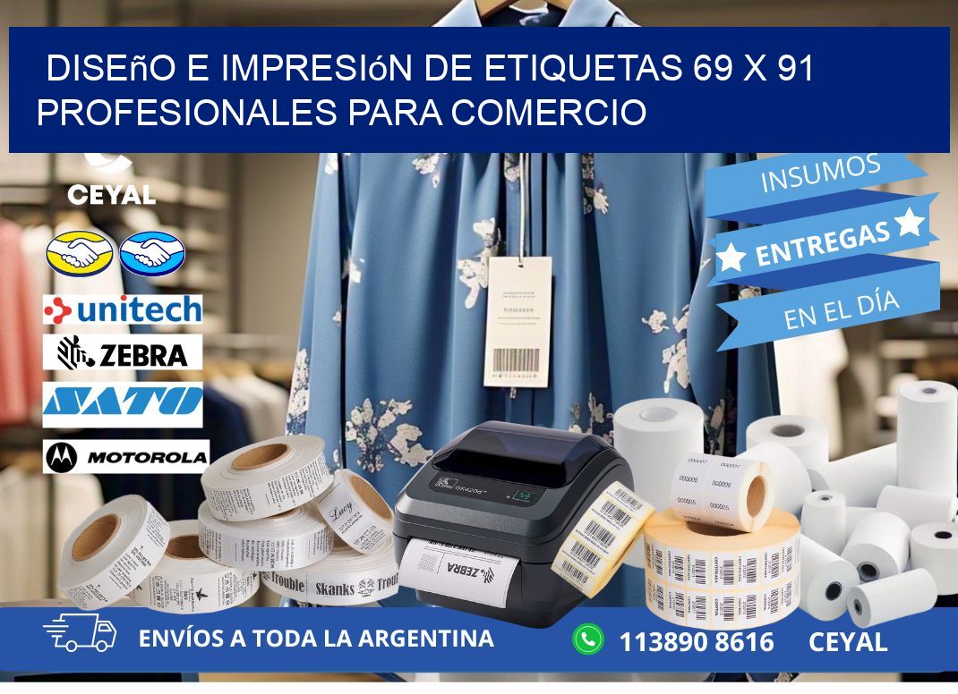 Diseño e Impresión de Etiquetas 69 x 91 Profesionales para Comercio