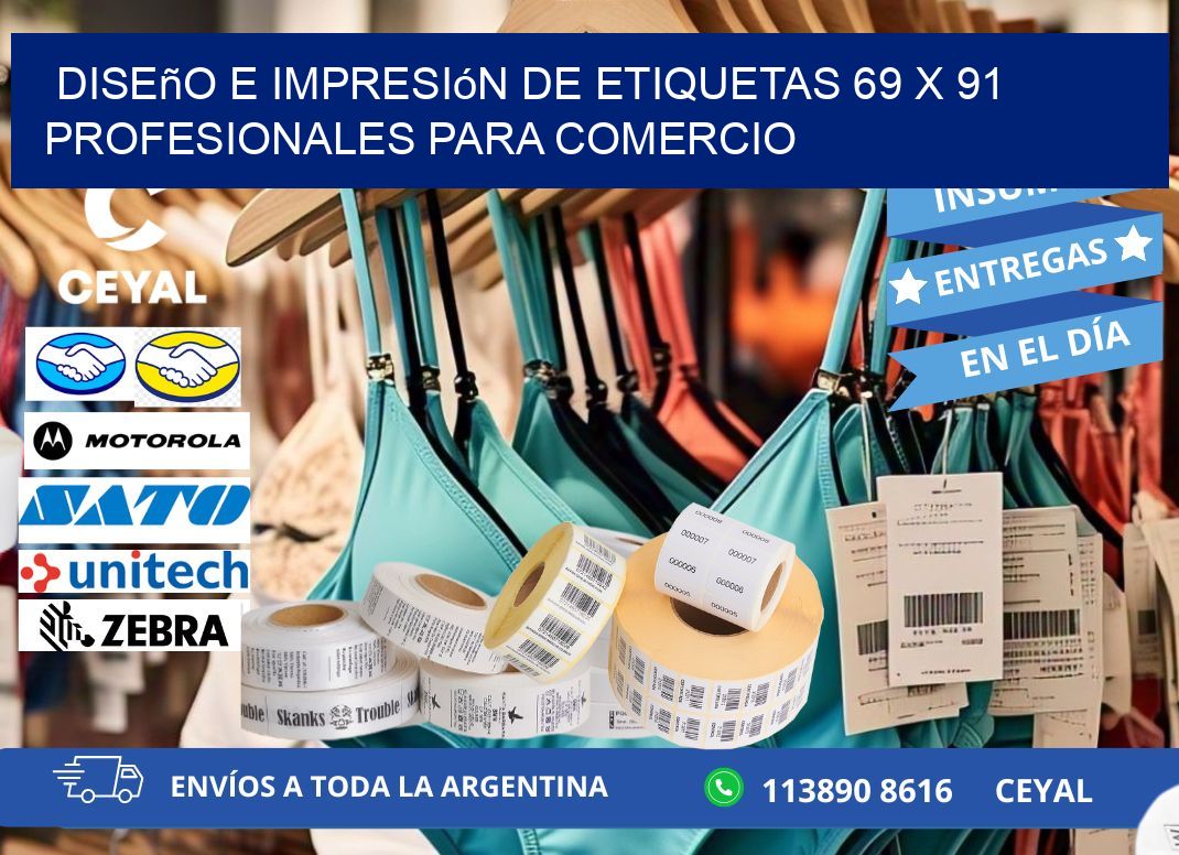 Diseño e Impresión de Etiquetas 69 x 91 Profesionales para Comercio