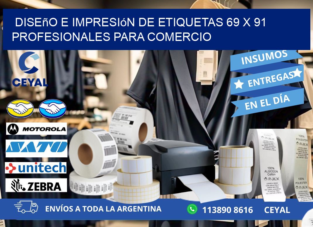 Diseño e Impresión de Etiquetas 69 x 91 Profesionales para Comercio