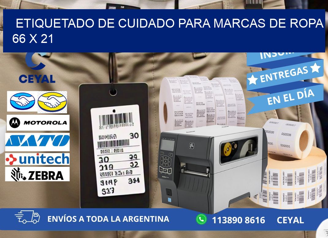 ETIQUETADO DE CUIDADO PARA MARCAS DE ROPA 66 x 21