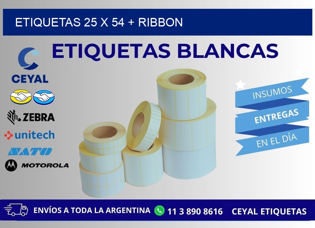 ETIQUETAS 25 x 54 + RIBBON