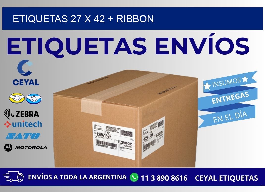 ETIQUETAS 27 x 42 + RIBBON