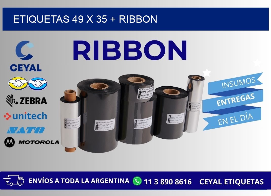 ETIQUETAS 49 x 35 + RIBBON