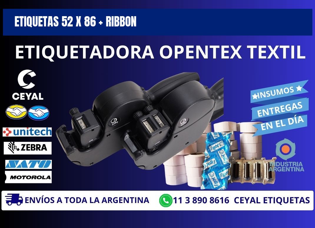 ETIQUETAS 52 x 86 + RIBBON