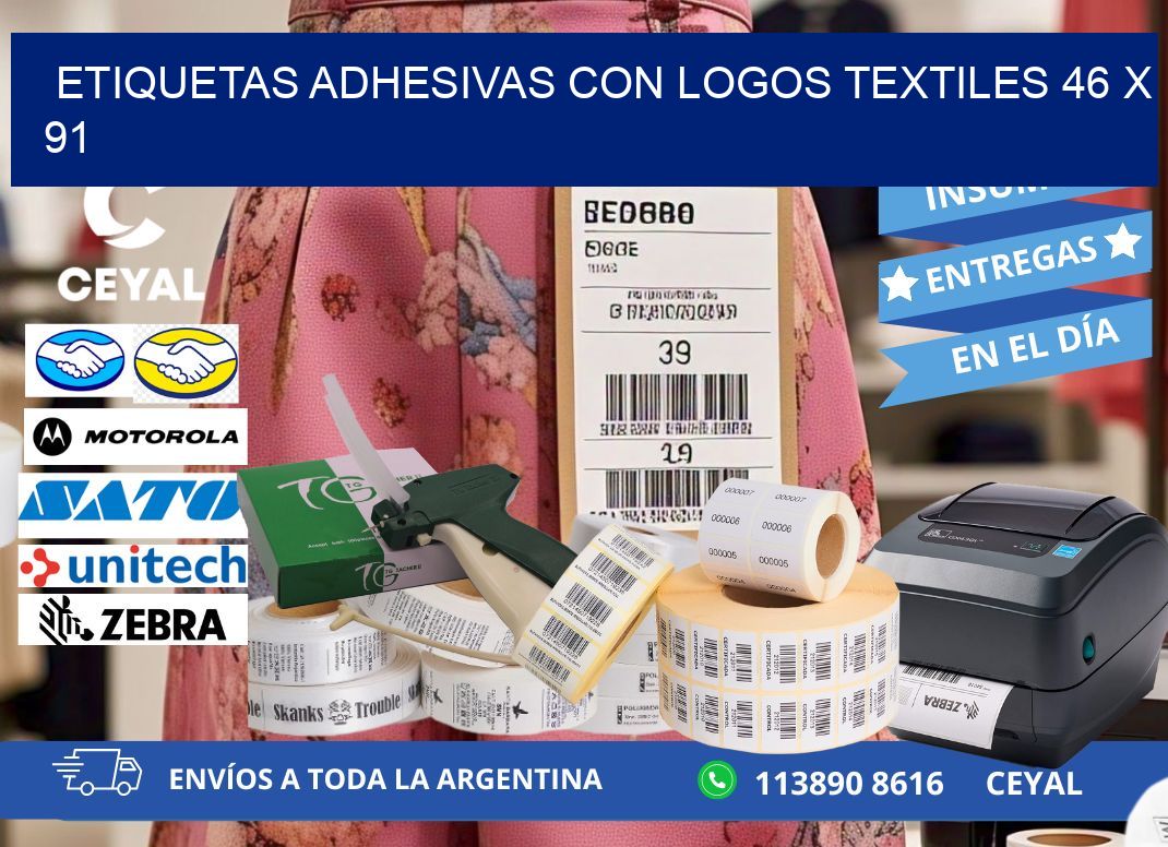 ETIQUETAS ADHESIVAS CON LOGOS TEXTILES 46 x 91