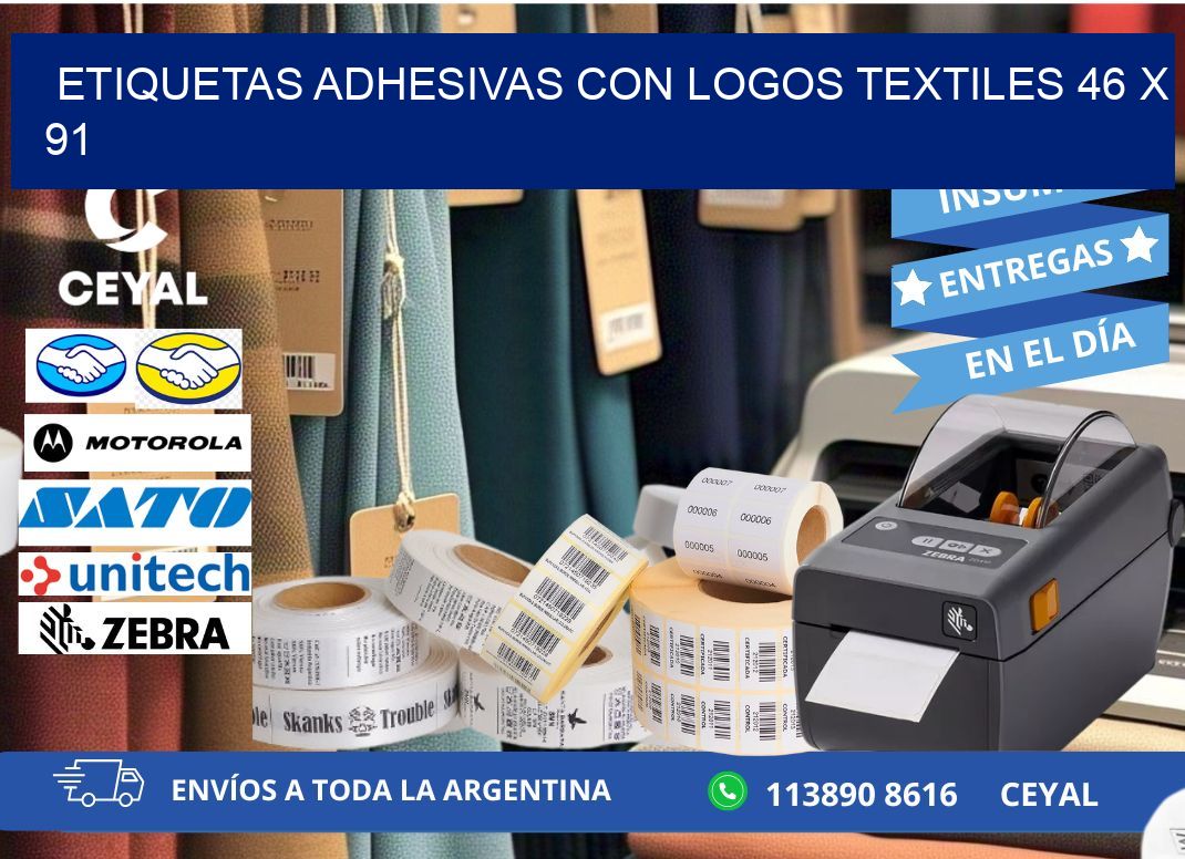 ETIQUETAS ADHESIVAS CON LOGOS TEXTILES 46 x 91