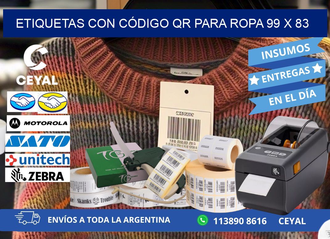 ETIQUETAS CON CÓDIGO QR PARA ROPA 99 x 83