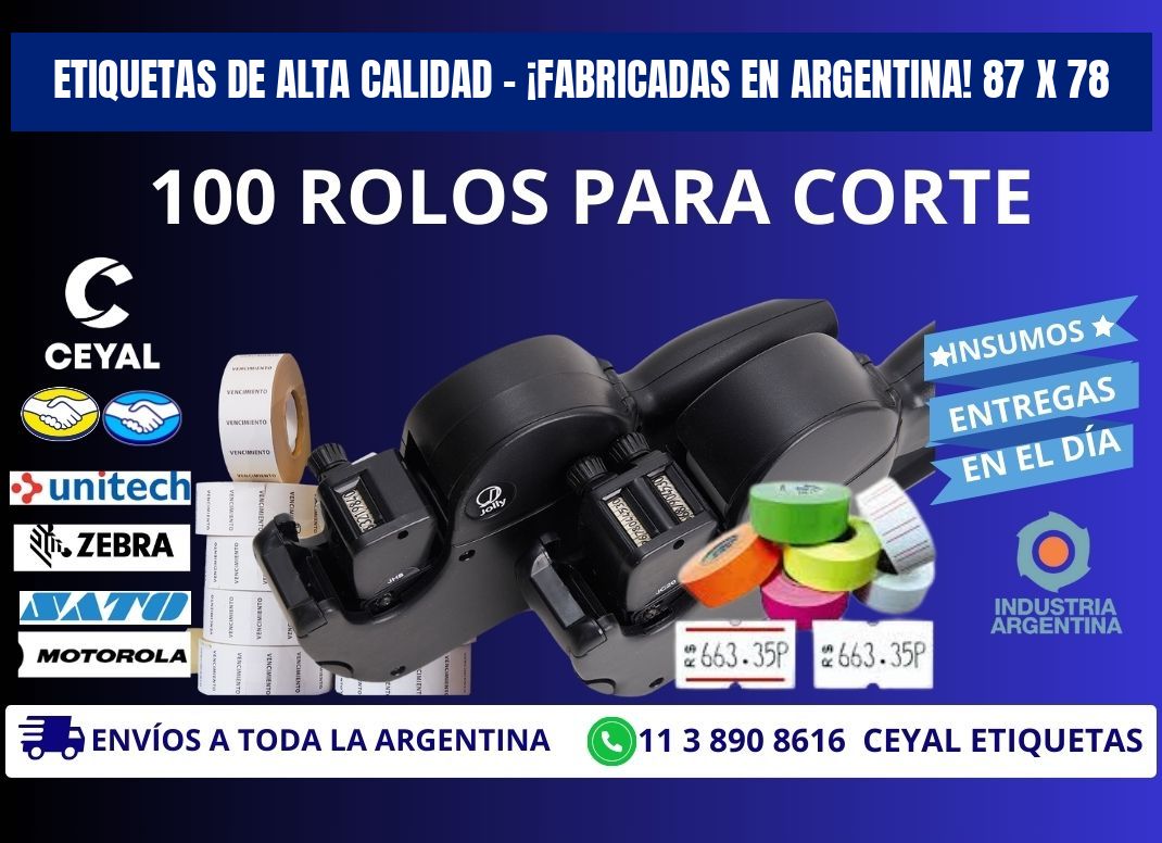 ETIQUETAS DE ALTA CALIDAD – ¡FABRICADAS EN ARGENTINA! 87 x 78