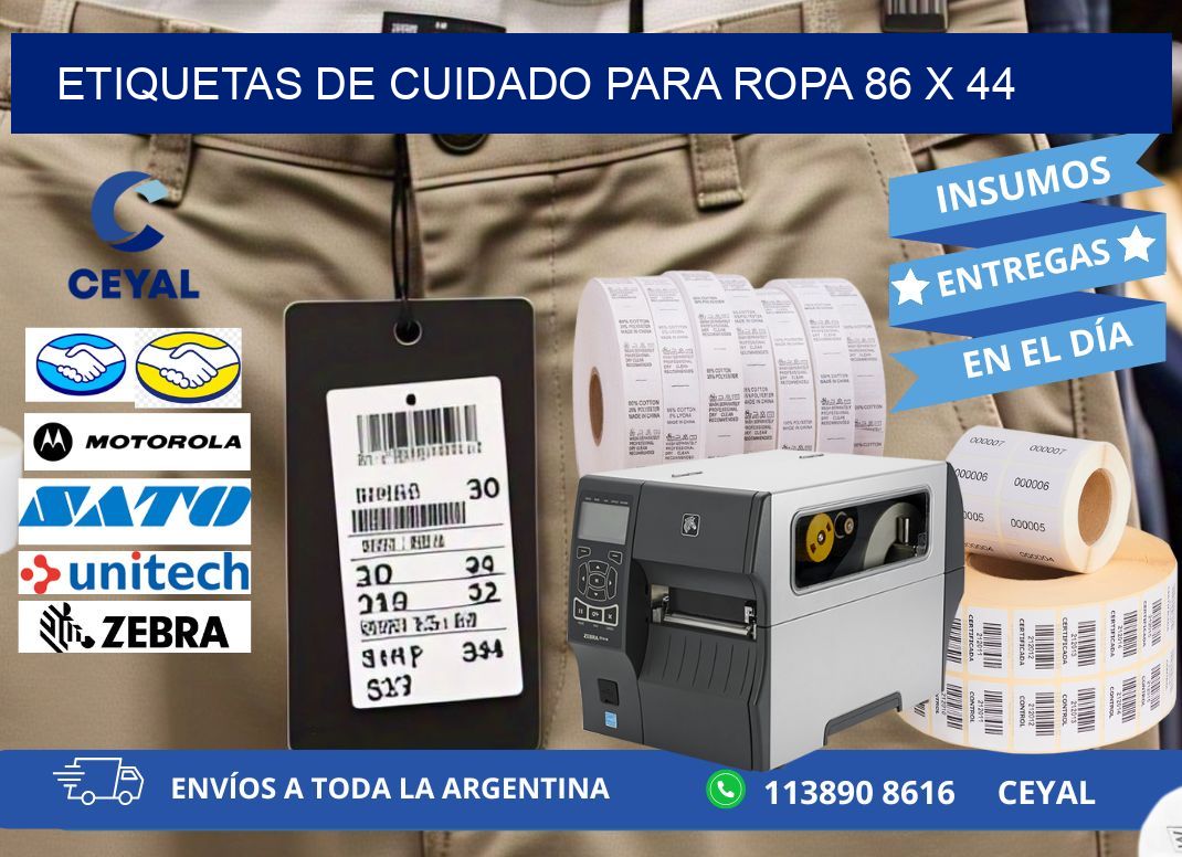 ETIQUETAS DE CUIDADO PARA ROPA 86 x 44