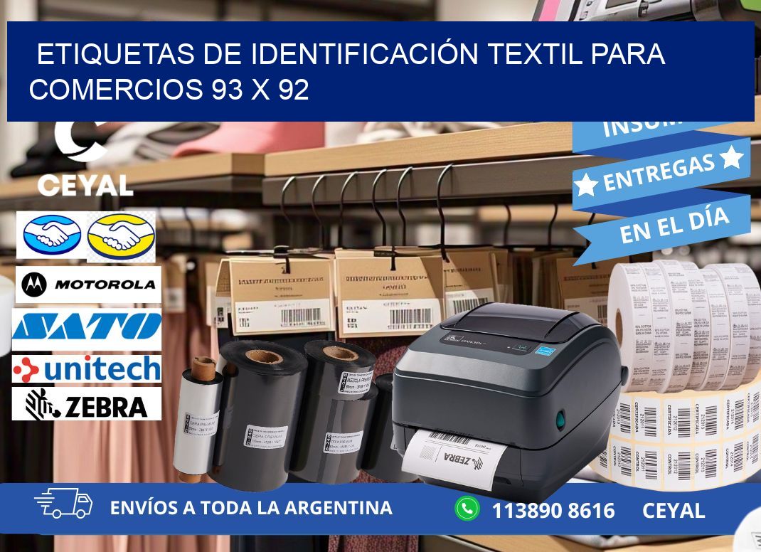 ETIQUETAS DE IDENTIFICACIÓN TEXTIL PARA COMERCIOS 93 x 92