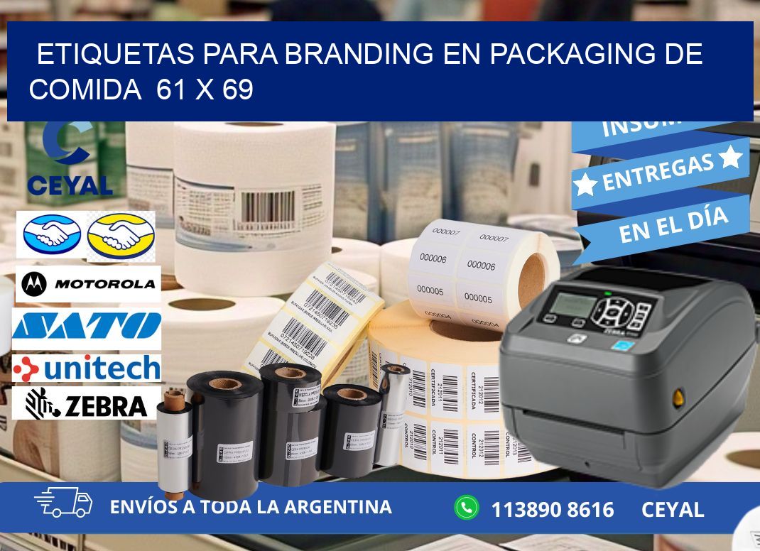 ETIQUETAS PARA BRANDING EN PACKAGING DE COMIDA  61 x 69
