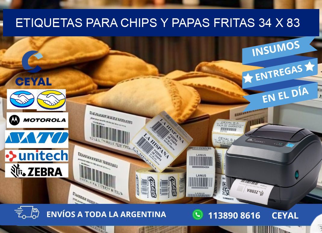 ETIQUETAS PARA CHIPS Y PAPAS FRITAS 34 x 83