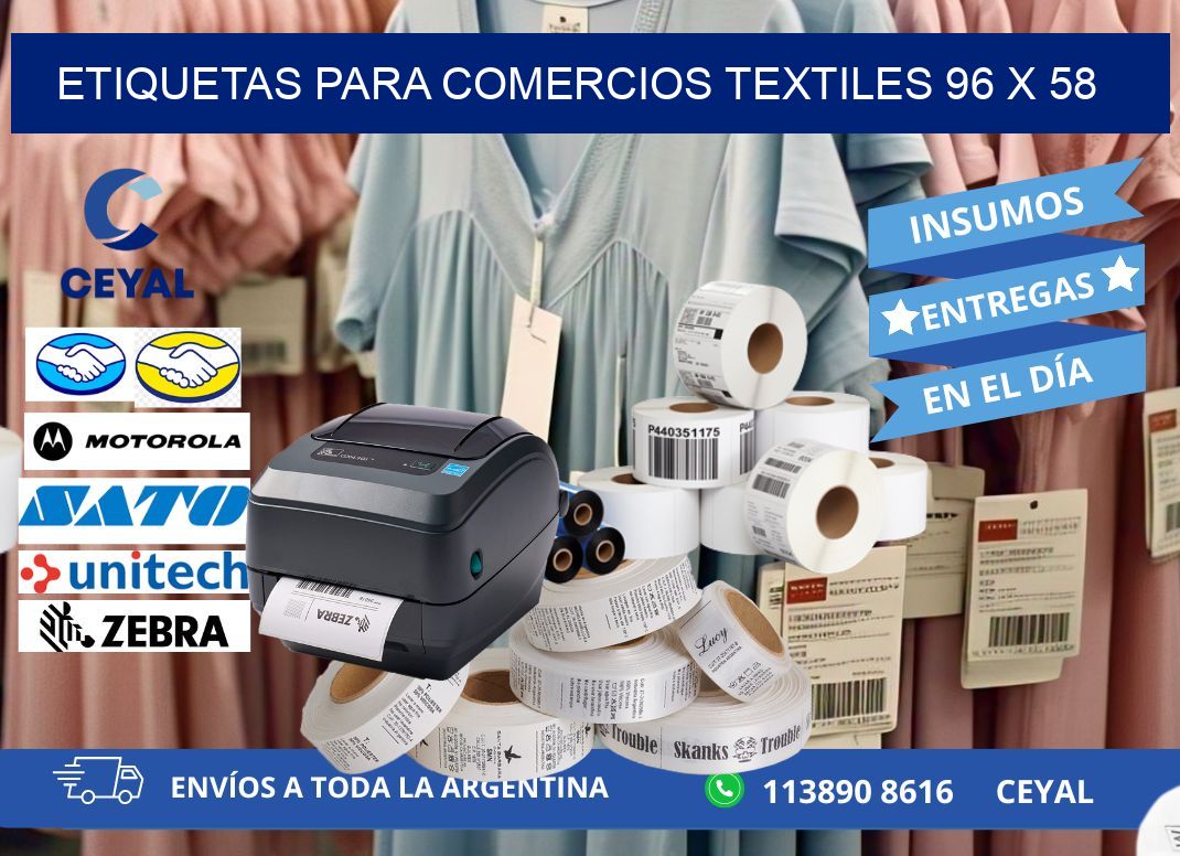 ETIQUETAS PARA COMERCIOS TEXTILES 96 x 58