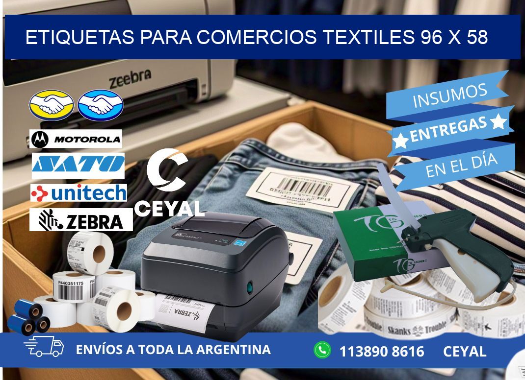 ETIQUETAS PARA COMERCIOS TEXTILES 96 x 58