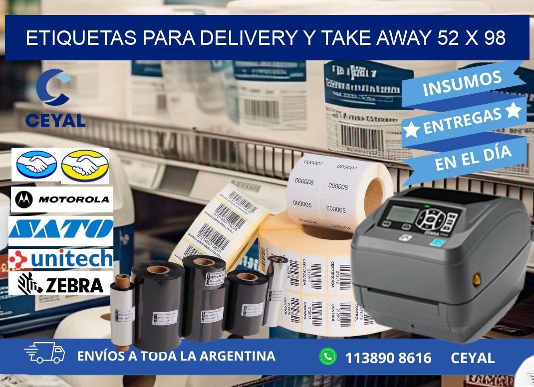 ETIQUETAS PARA DELIVERY Y TAKE AWAY 52 x 98