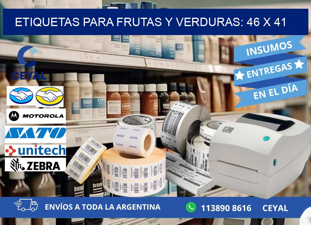 ETIQUETAS PARA FRUTAS Y VERDURAS: 46 x 41