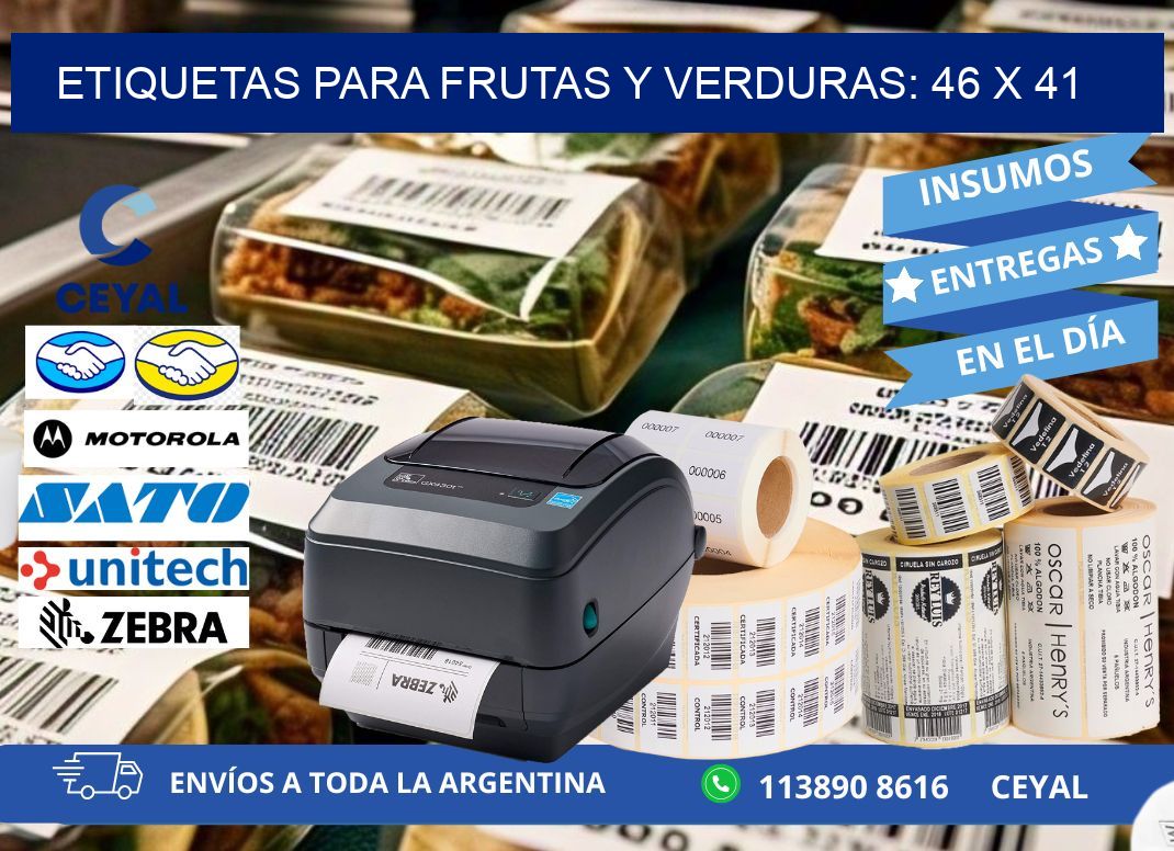ETIQUETAS PARA FRUTAS Y VERDURAS: 46 x 41