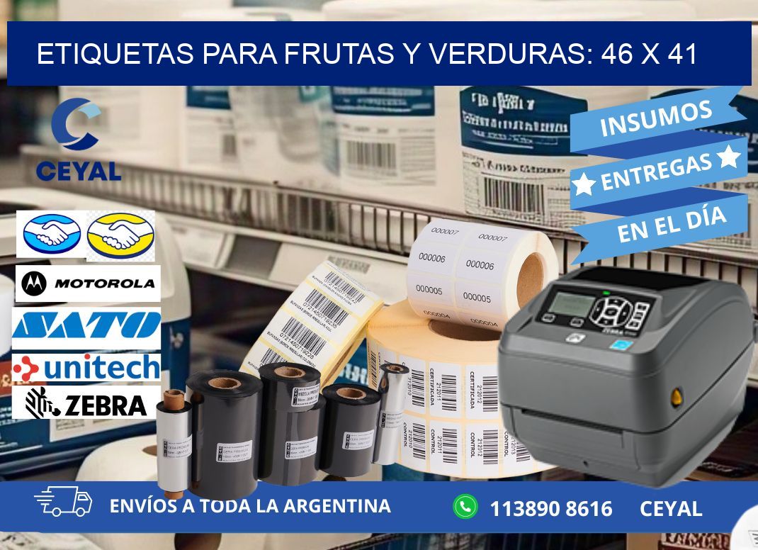 ETIQUETAS PARA FRUTAS Y VERDURAS: 46 x 41