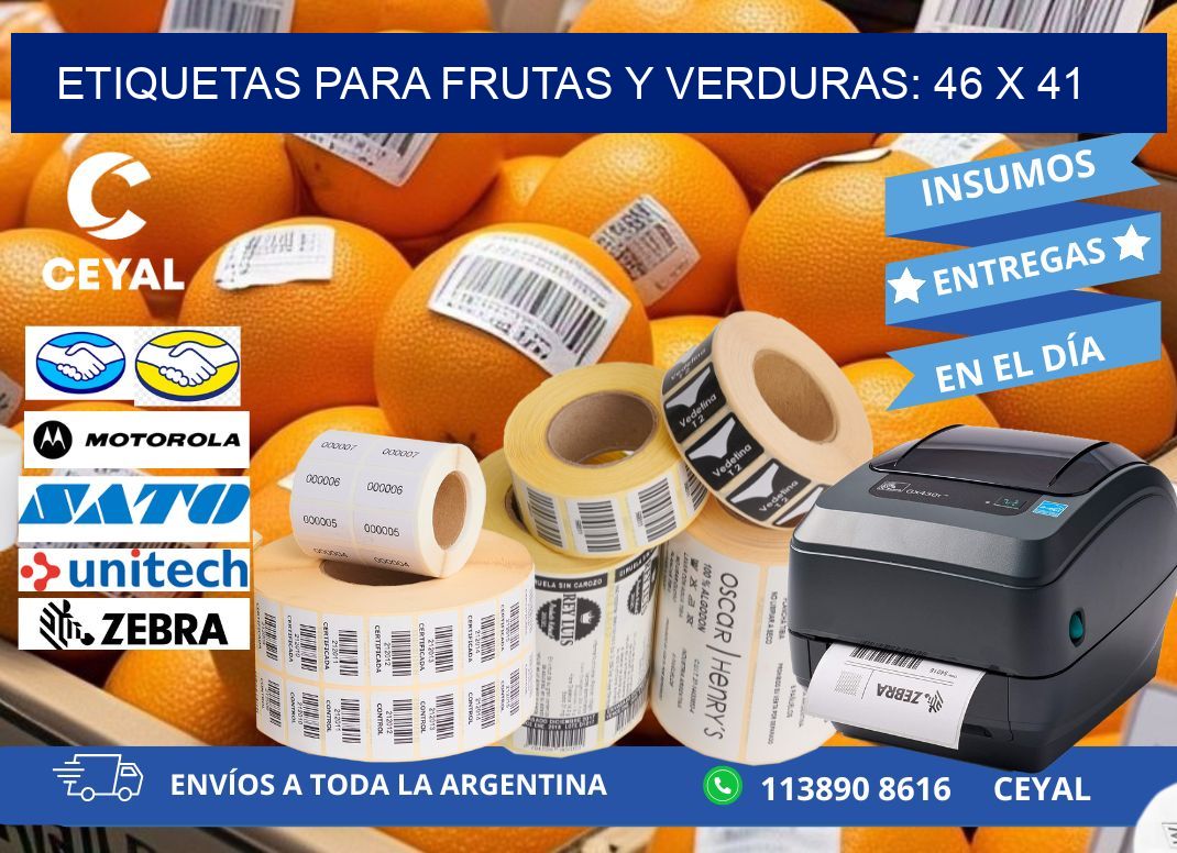 ETIQUETAS PARA FRUTAS Y VERDURAS: 46 x 41