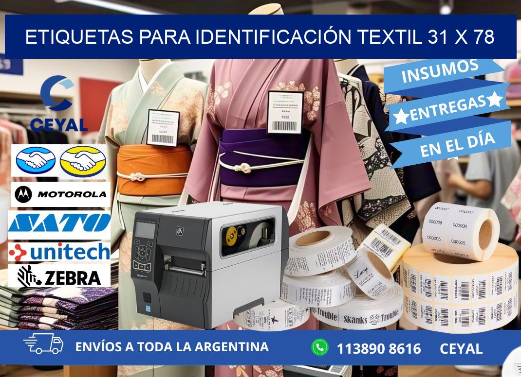 ETIQUETAS PARA IDENTIFICACIÓN TEXTIL 31 x 78