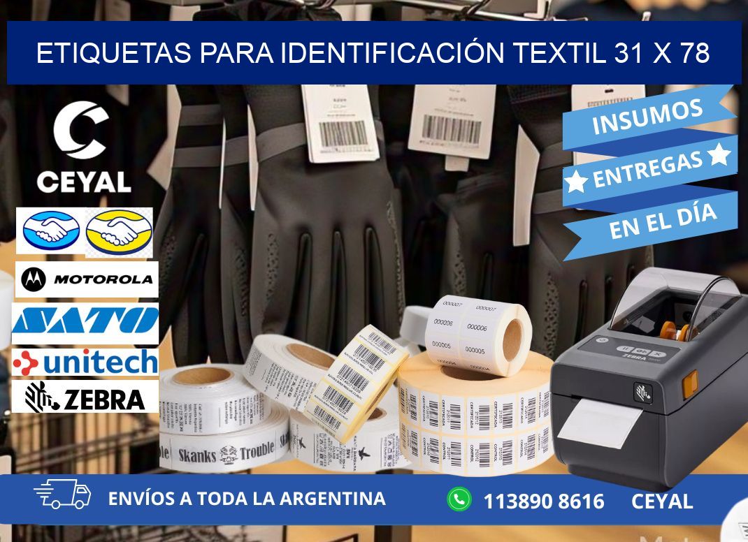 ETIQUETAS PARA IDENTIFICACIÓN TEXTIL 31 x 78