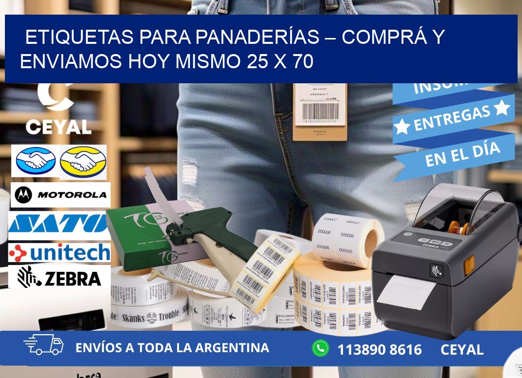 ETIQUETAS PARA PANADERÍAS – COMPRÁ Y ENVIAMOS HOY MISMO 25 x 70