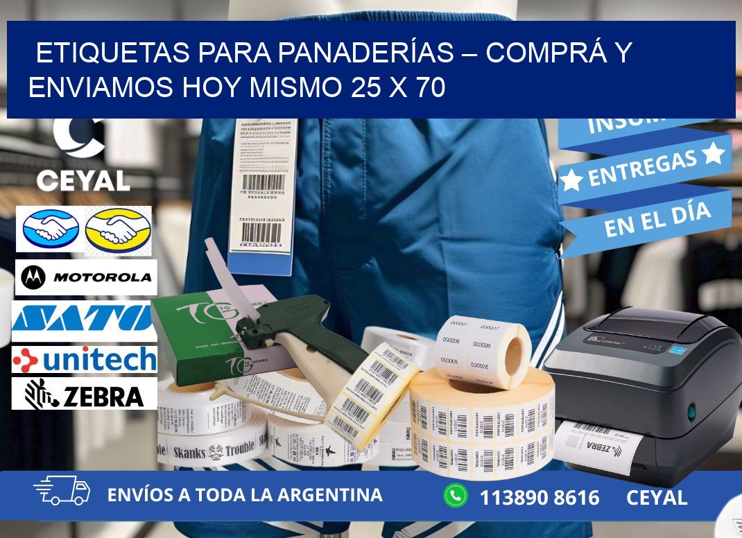 ETIQUETAS PARA PANADERÍAS – COMPRÁ Y ENVIAMOS HOY MISMO 25 x 70