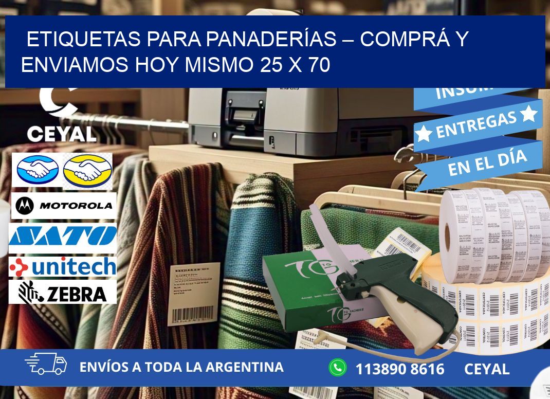 ETIQUETAS PARA PANADERÍAS – COMPRÁ Y ENVIAMOS HOY MISMO 25 x 70