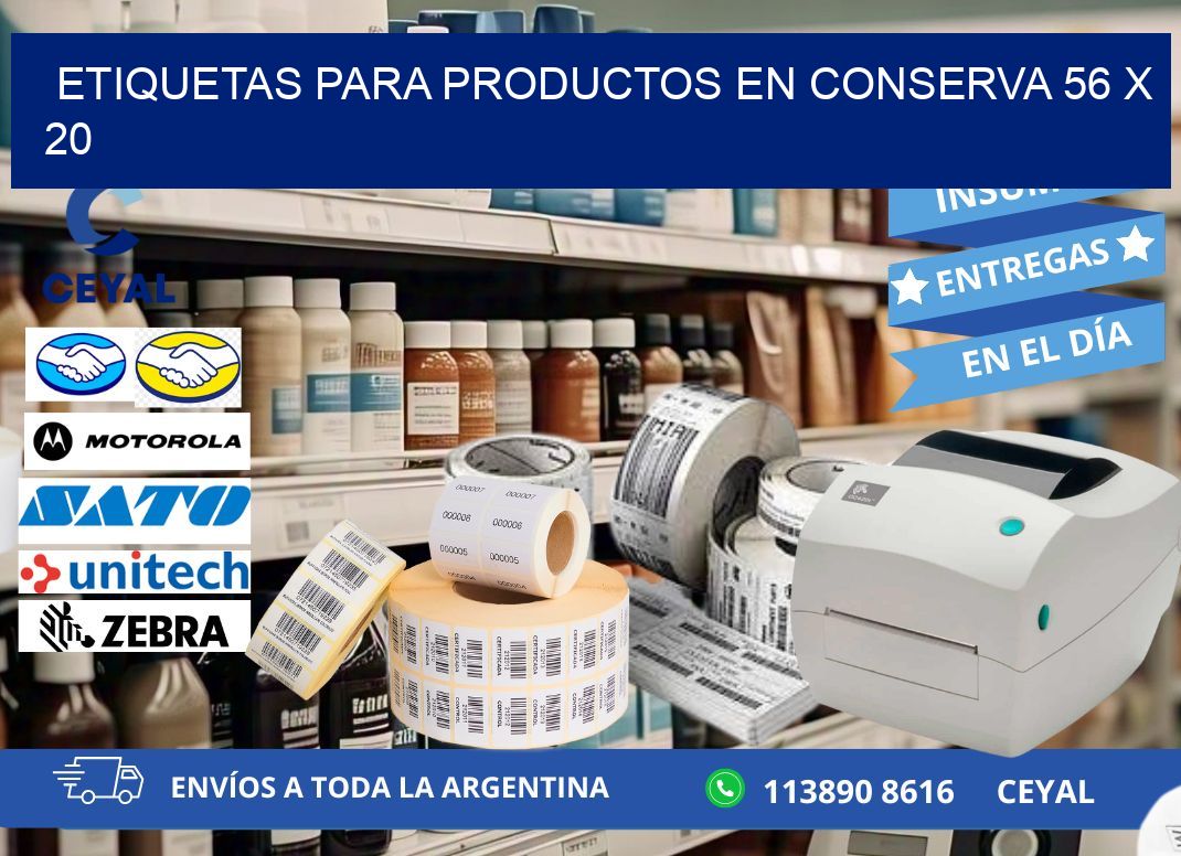 ETIQUETAS PARA PRODUCTOS EN CONSERVA 56 x 20