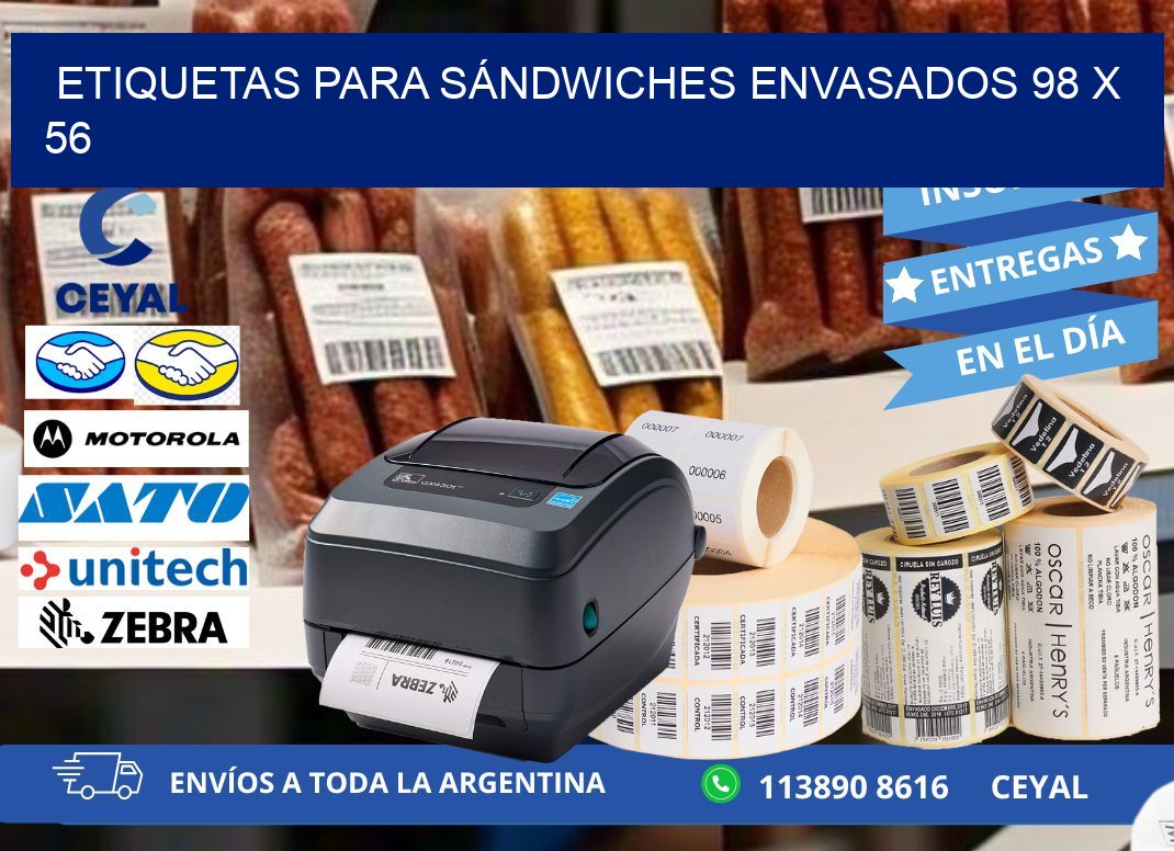 ETIQUETAS PARA SÁNDWICHES ENVASADOS 98 x 56