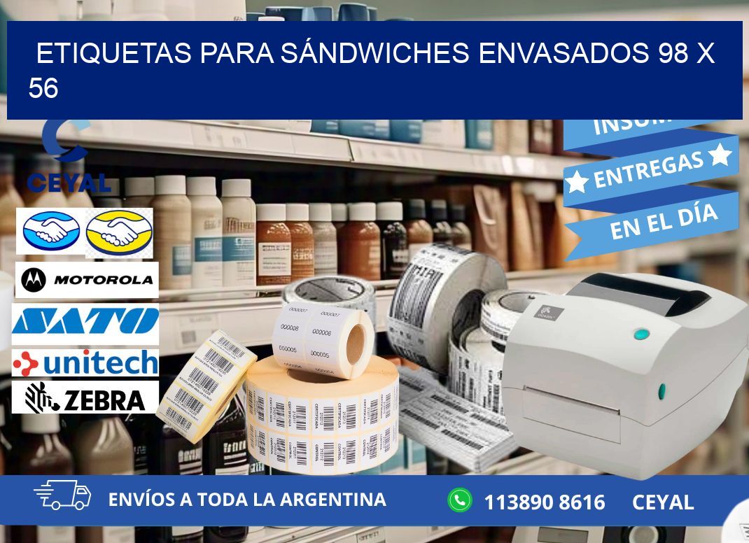 ETIQUETAS PARA SÁNDWICHES ENVASADOS 98 x 56