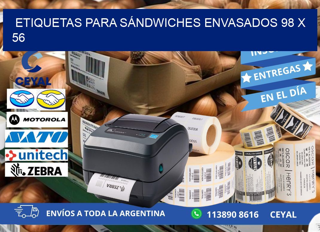 ETIQUETAS PARA SÁNDWICHES ENVASADOS 98 x 56