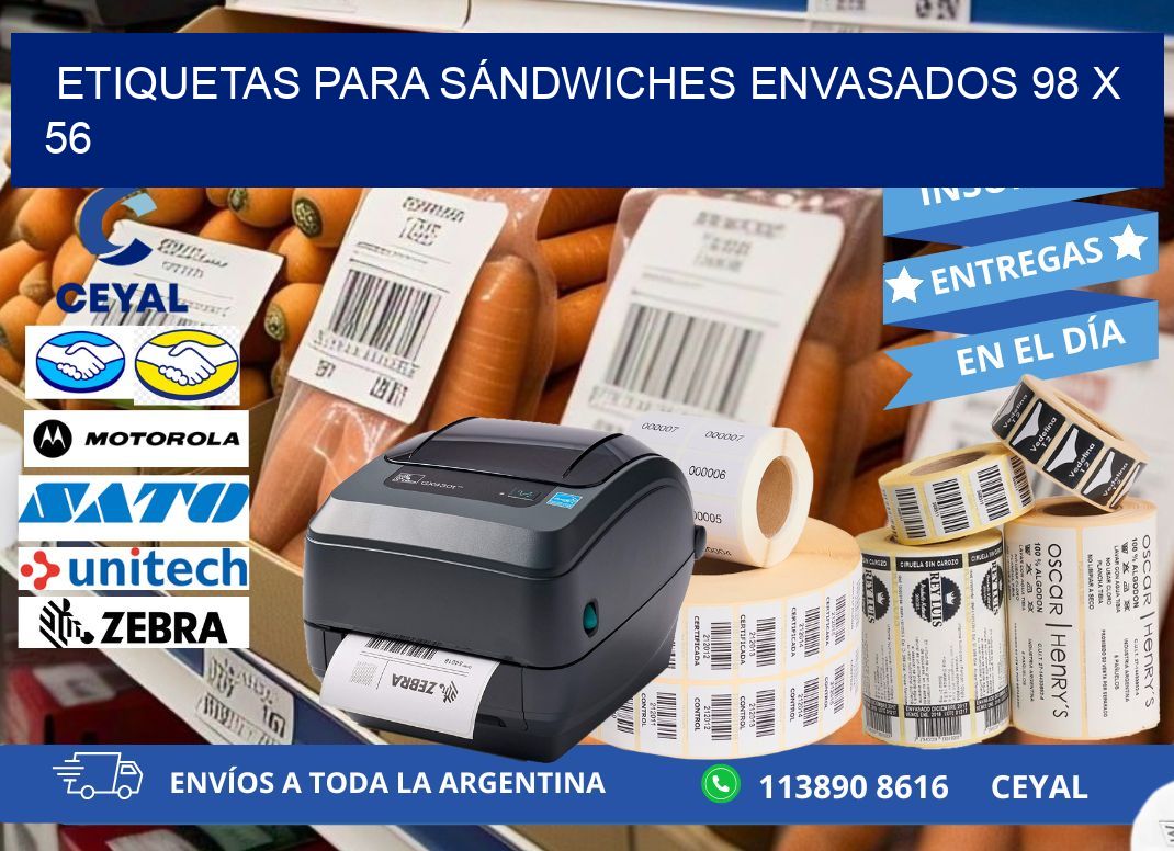 ETIQUETAS PARA SÁNDWICHES ENVASADOS 98 x 56