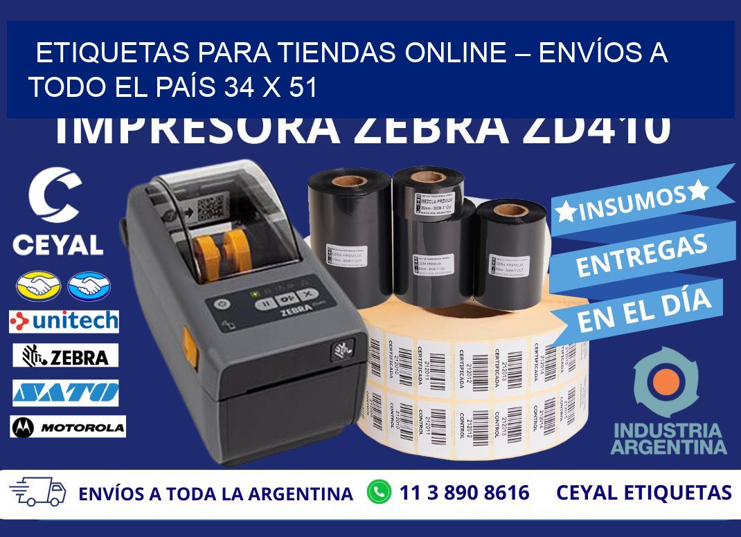 ETIQUETAS PARA TIENDAS ONLINE – ENVÍOS A TODO EL PAÍS 34 x 51