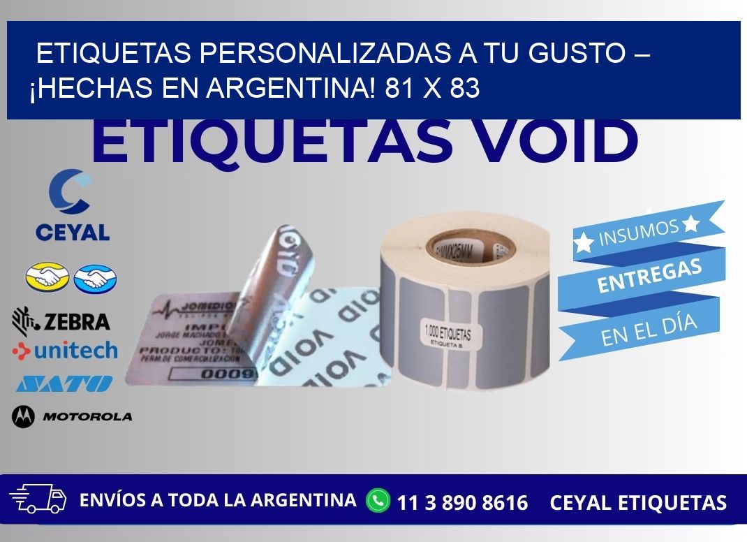 ETIQUETAS PERSONALIZADAS A TU GUSTO – ¡HECHAS EN ARGENTINA! 81 x 83