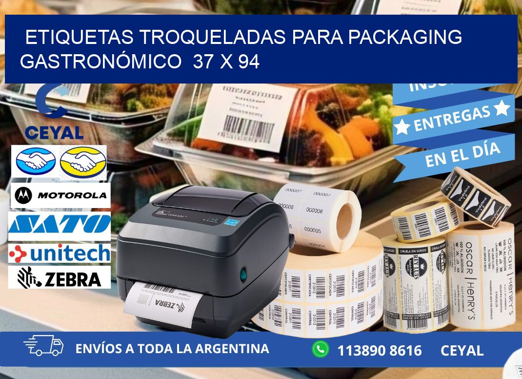ETIQUETAS TROQUELADAS PARA PACKAGING GASTRONÓMICO  37 x 94