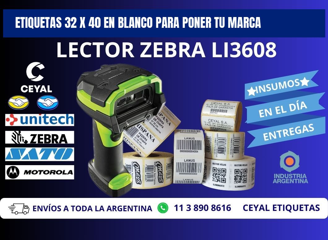 Etiquetas 32 x 40 en blanco para poner tu marca
