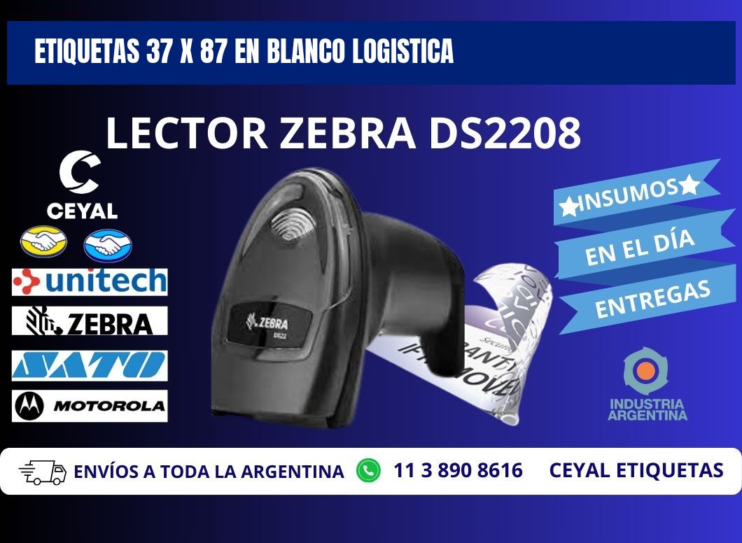 Etiquetas 37 x 87 en blanco logistica