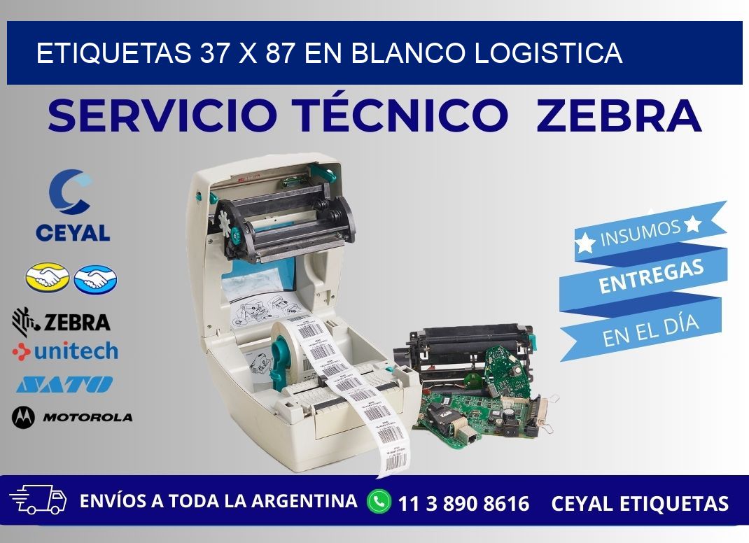 Etiquetas 37 x 87 en blanco logistica