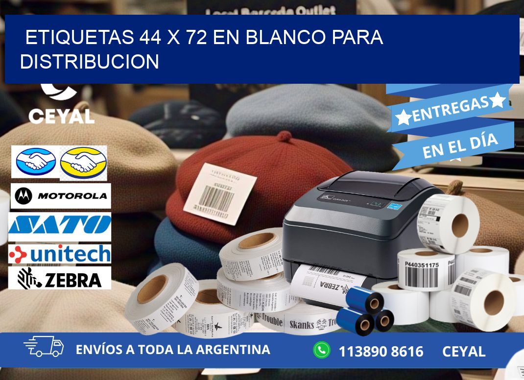 Etiquetas 44 x 72 en blanco para distribucion