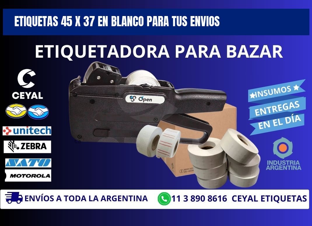 Etiquetas 45 x 37 en blanco para tus envios