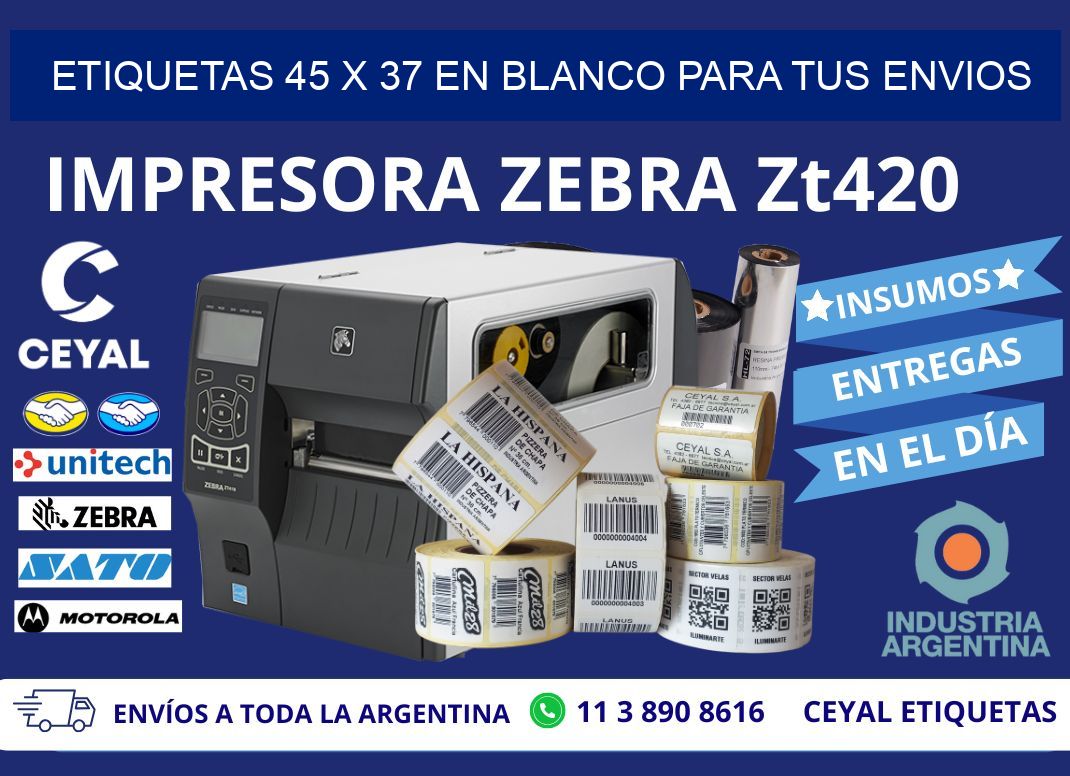 Etiquetas 45 x 37 en blanco para tus envios