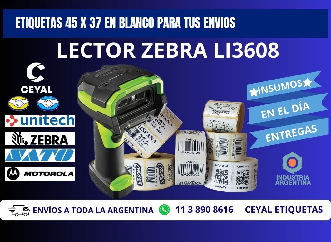 Etiquetas 45 x 37 en blanco para tus envios