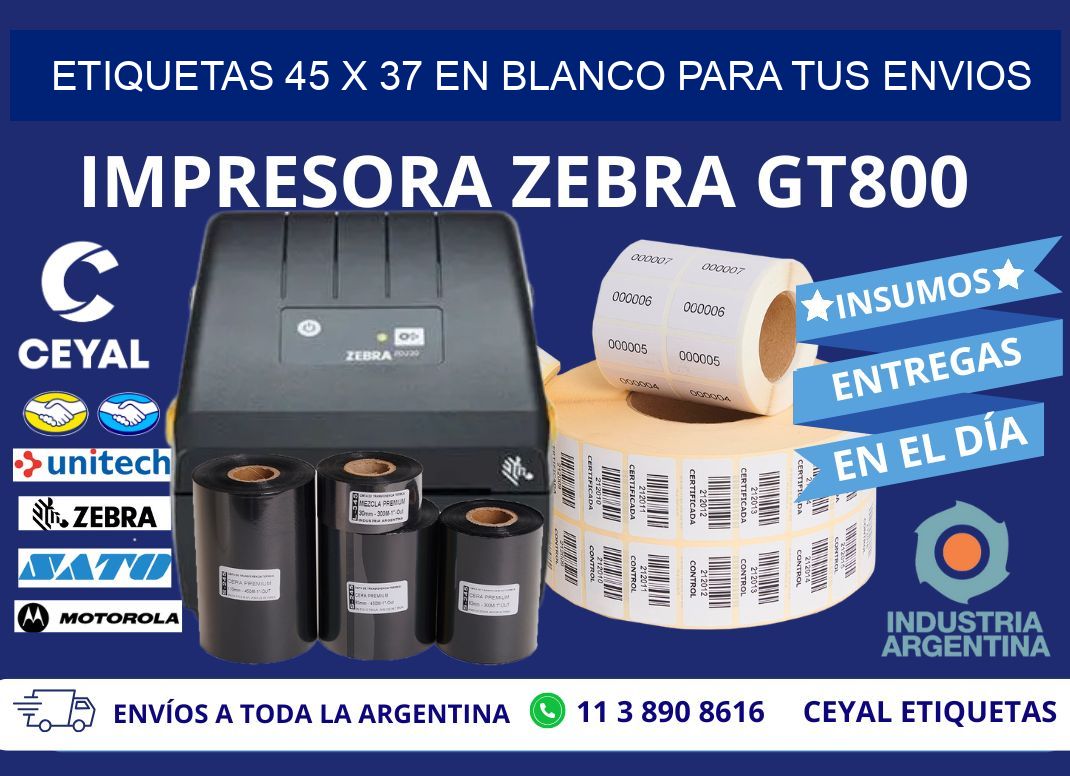 Etiquetas 45 x 37 en blanco para tus envios