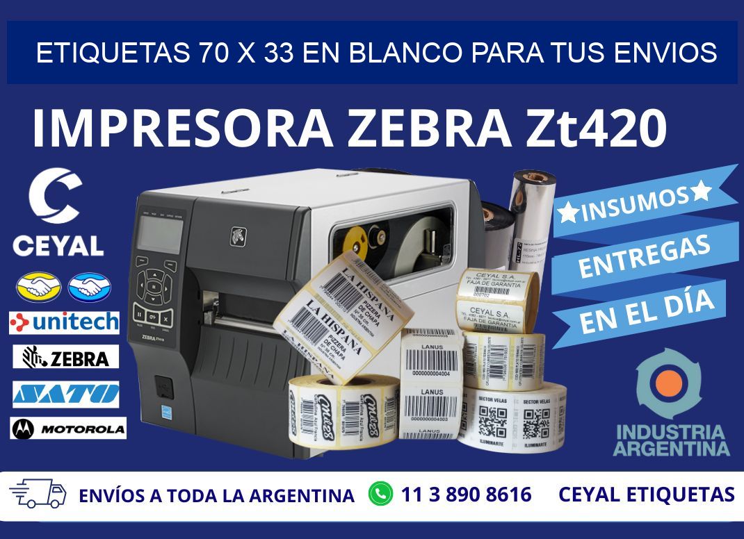 Etiquetas 70 x 33 en blanco para tus envios