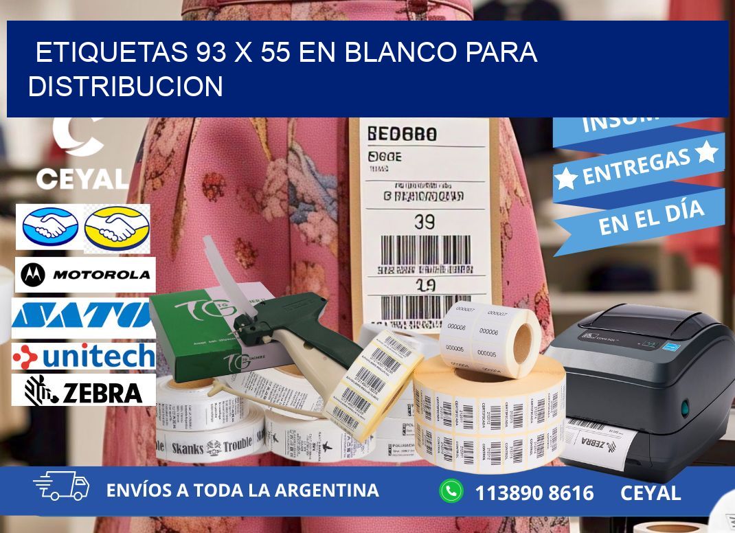 Etiquetas 93 x 55 en blanco para distribucion